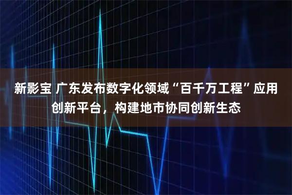 新影宝 广东发布数字化领域“百千万工程”应用创新平台，构建地市协同创新生态